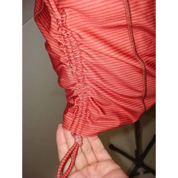 New Womens S Catarina Swim Surf Top Sun UPF 50 Prana Brown Orange Stripe Beach - Picture 6 of 8